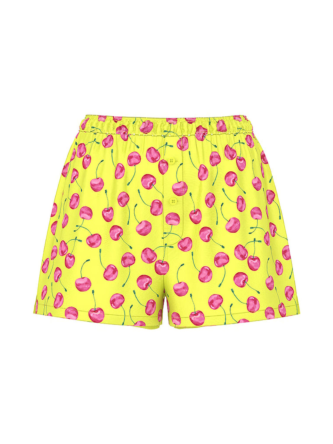 vs Pink Silky Sleep Boxy Pajama Shorts Tipsy Lime Cherries 3 of 3 