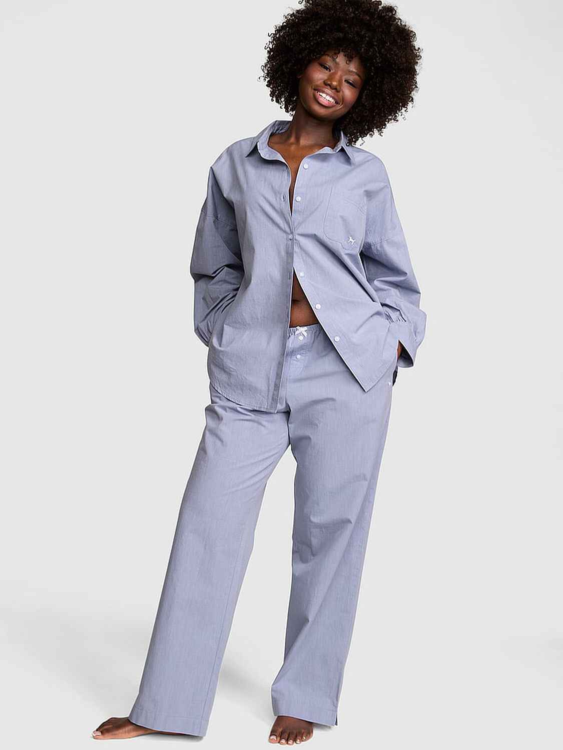 vs Pink Sweet Dreams Pajama Pants Chambray 1 of 2 