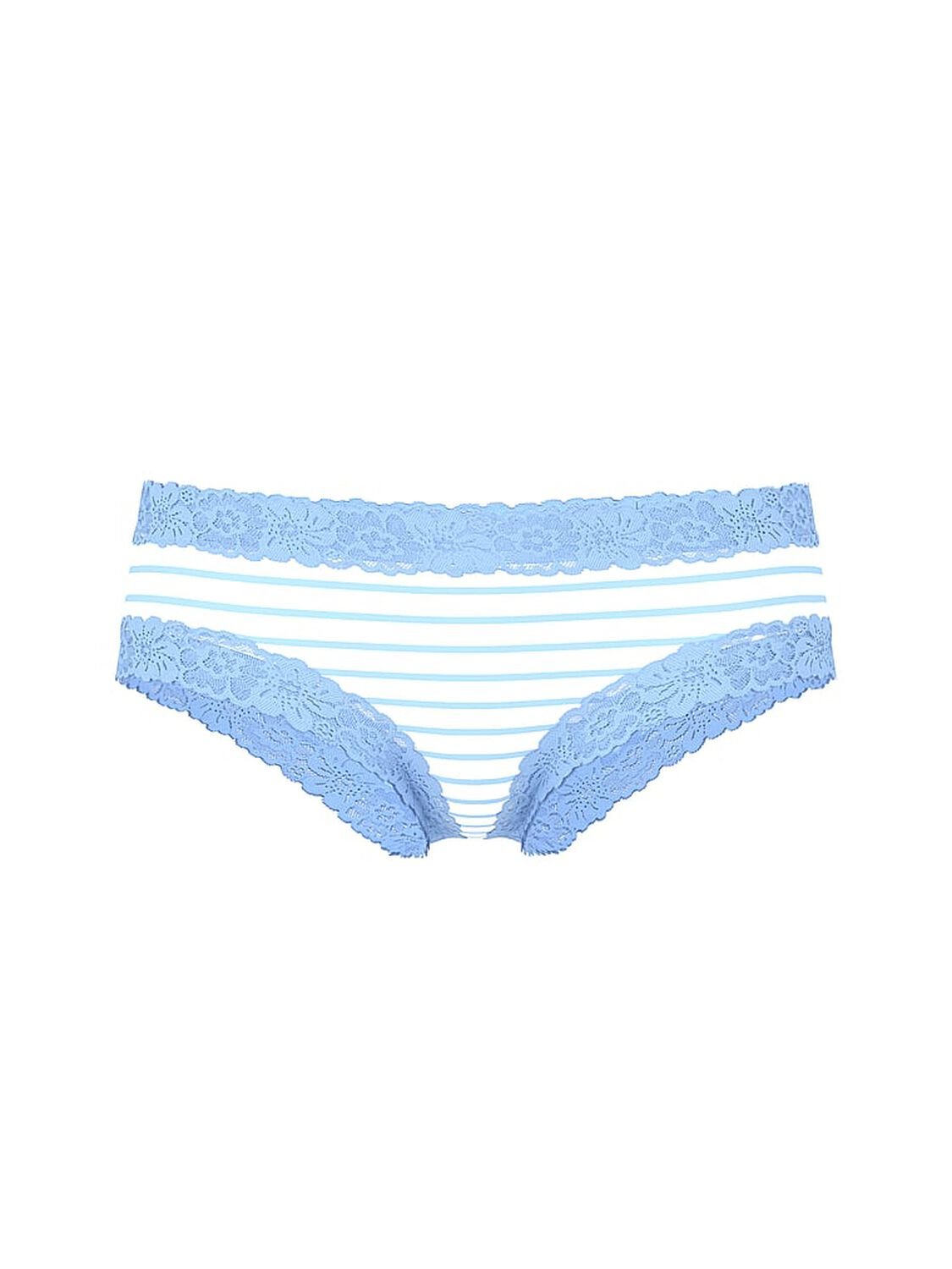 vs Pink PINK Wink&trade; Lace-Trim Cheeky Panty Blue Stripes 3 of 3 