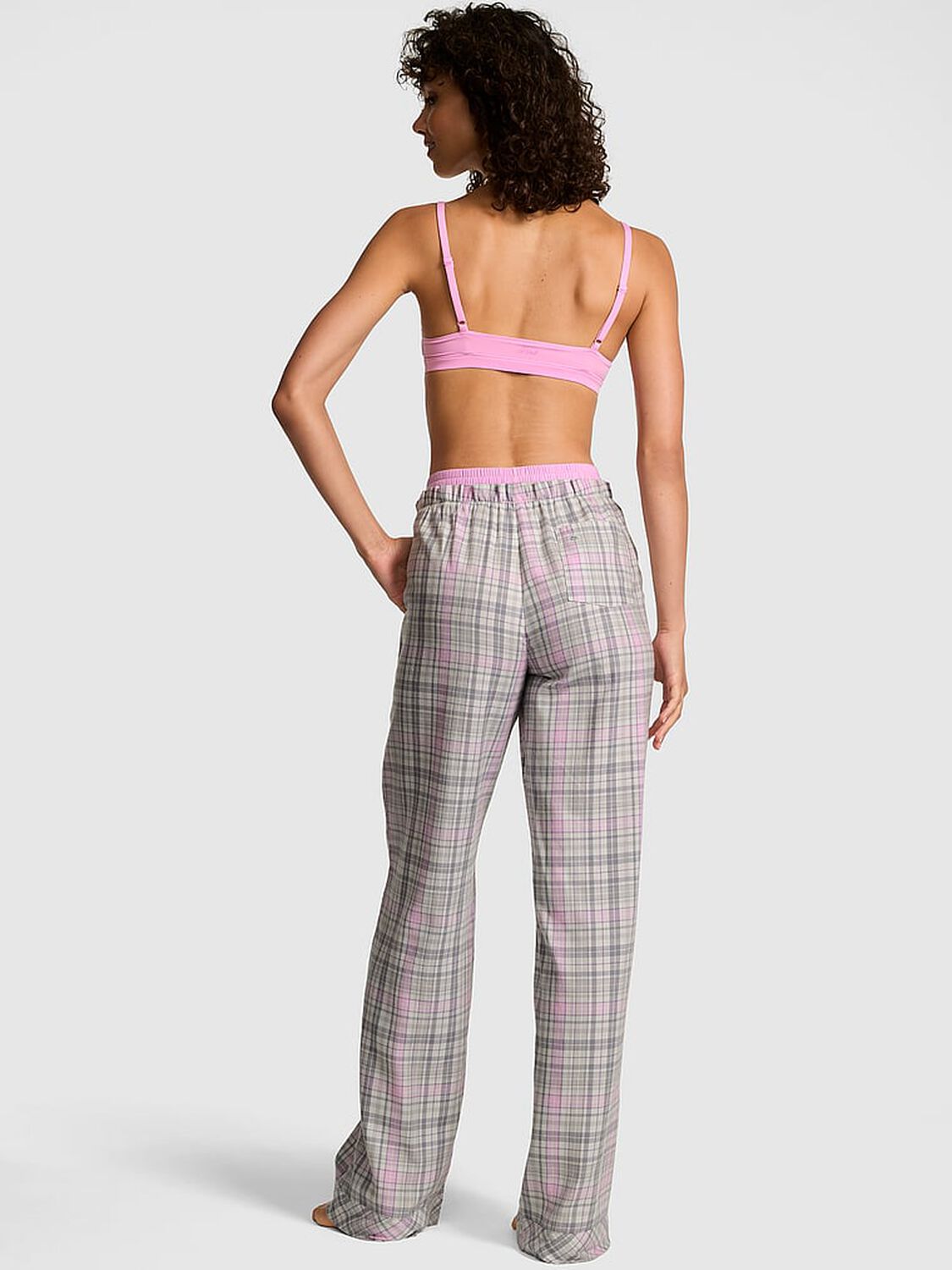 vs Pink Boyfriend Flannel Sleep Pants Silver Screen Plaid 2 of 3 