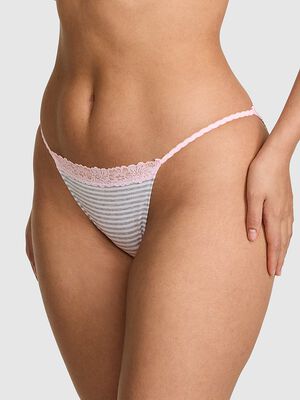Cotton Lace-Trim Bikini Panty