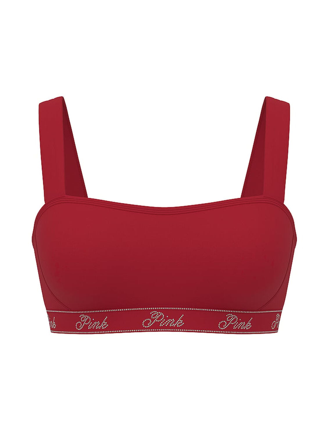 pink Pink Relay Logo Shine Sports Bra Red Lacquer Bling Logo 3 of 4 