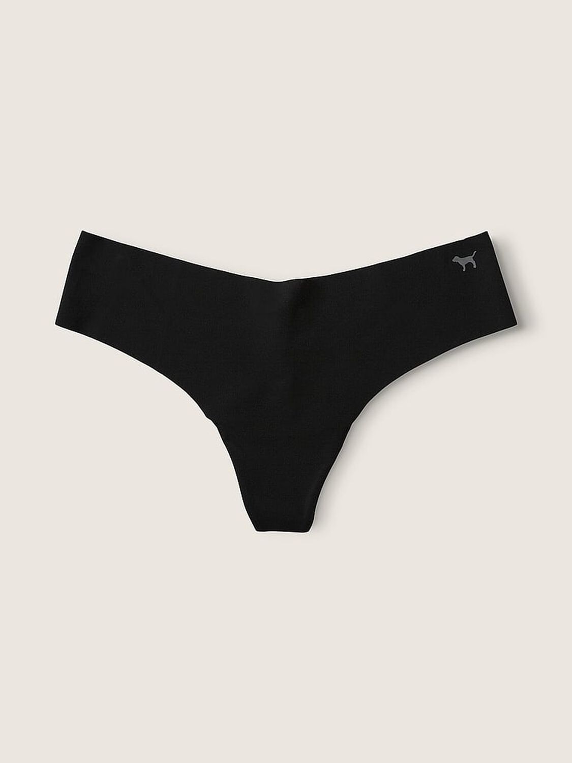 vs Pink No-Show Thong Panty Pure Black 1 of 1 
