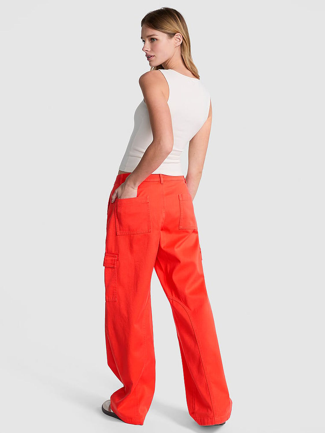 vs Pink Utility Cargo Pants Hot Orange 2 of 4 