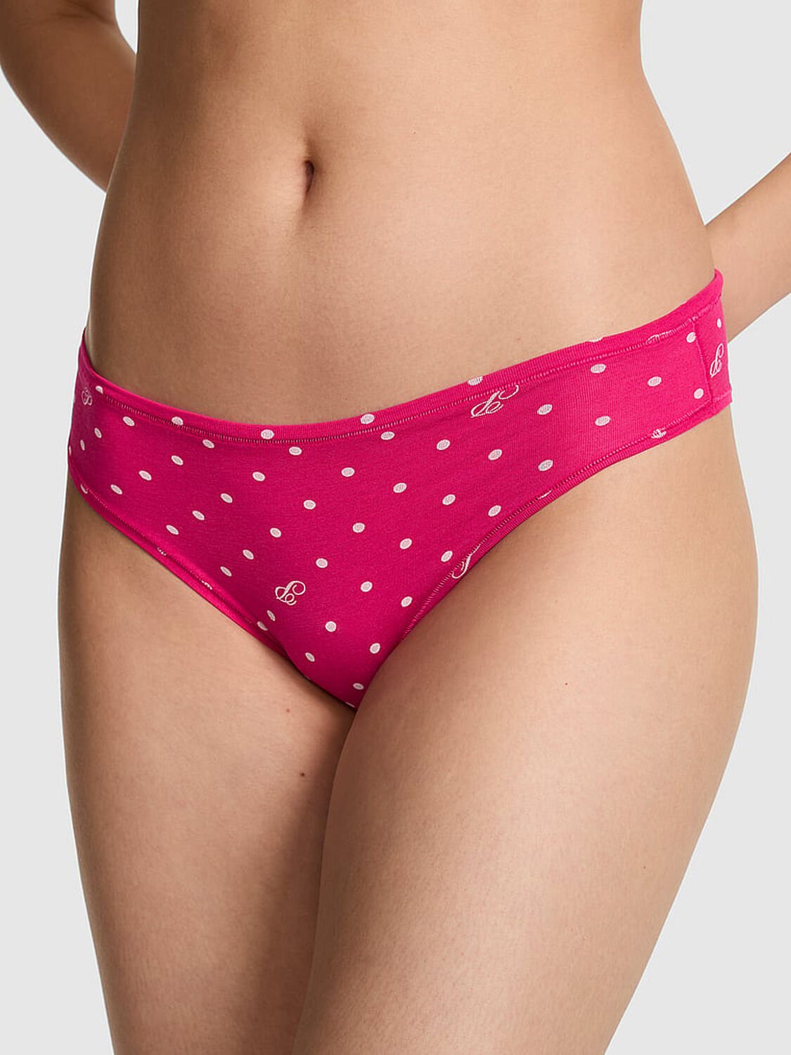 vs Pink Cotton Cheeky Panty Hot Stuff Dot "P" 1 of 3 