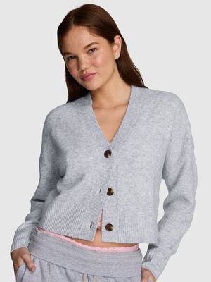 Comfy Girl Cropped V-Neck Cardigan