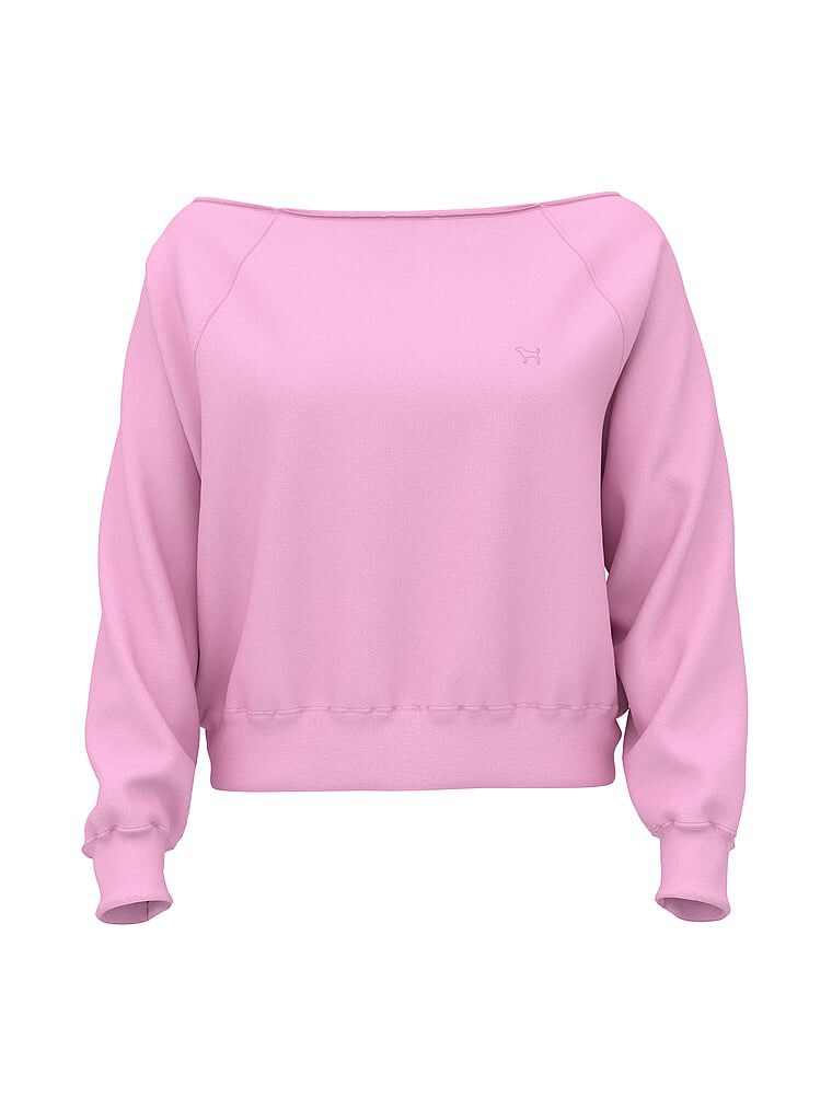 【PINK】Ivy Fleece Off The Shoulder Sweatshirt長袖スウェット Ivy Fleece Off-The-Shoulder Sweatshirt Jaquar Green Sports Club