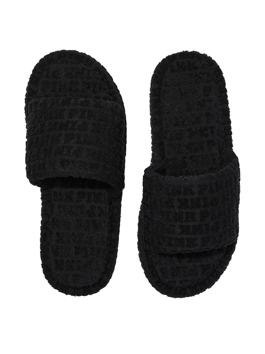 vs Pink Terry Slides Black 1 of 2 