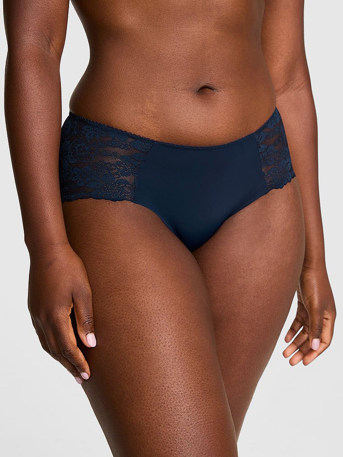 vs Pink No-Show Hiphugger Panty Noir Navy 1 of 3 