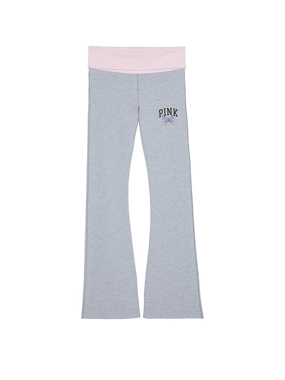 vs Pink All-Day Cotton Foldover Flare Leggings Limitededition Spring Break Grey 2 of 5 