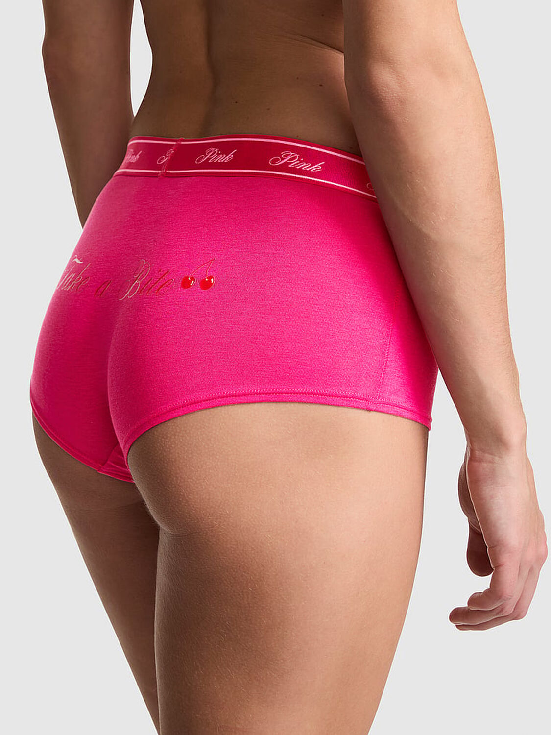 vs Pink Logo Cotton Boyshort Panty Hot Stuff 2 of 3 