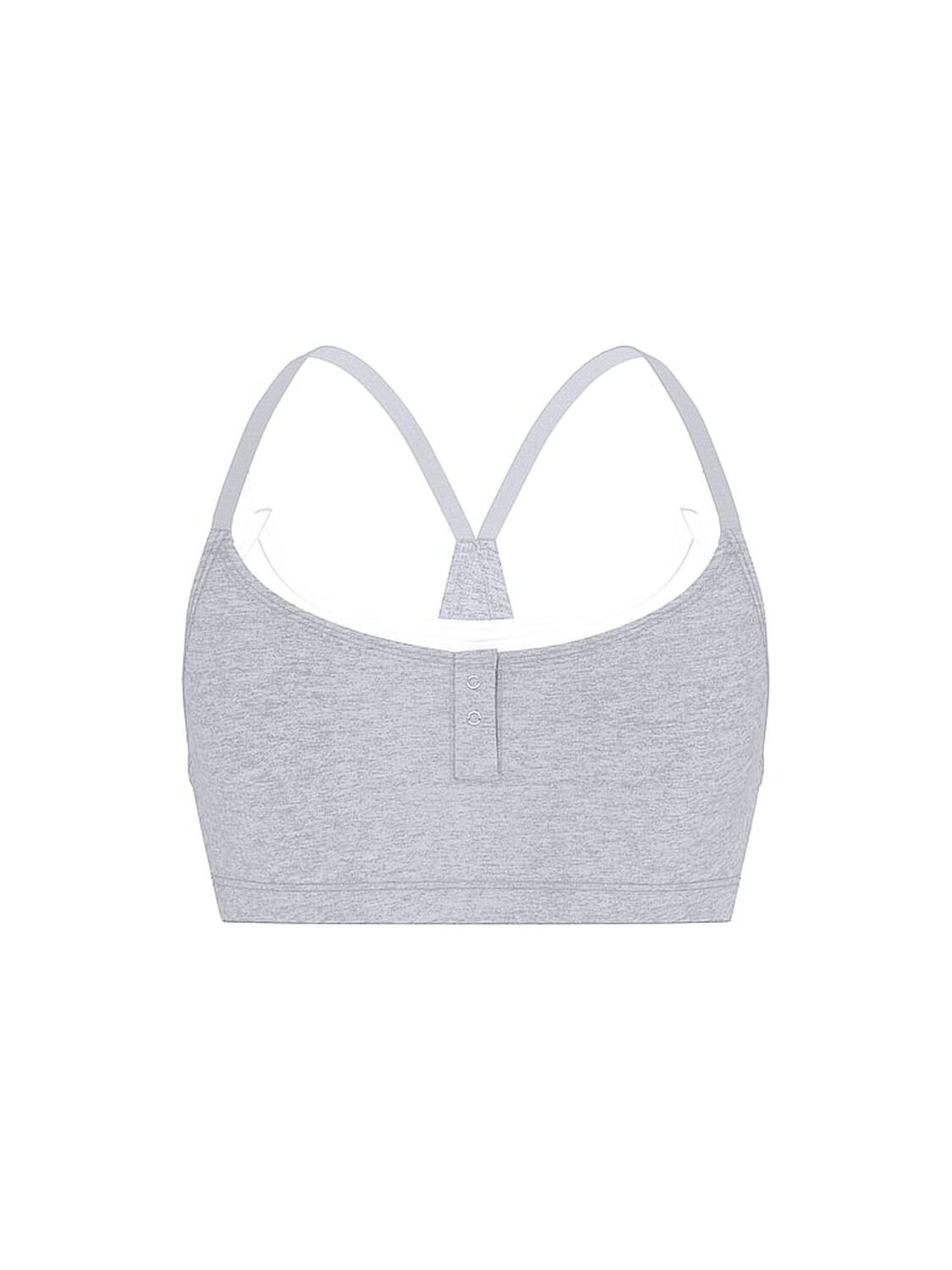 vs Pink All-Day Cotton&trade; Double Up Henley Bra Medium Heather Grey 3 of 3 