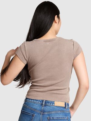 Vintage Ribbed Scoop Tee