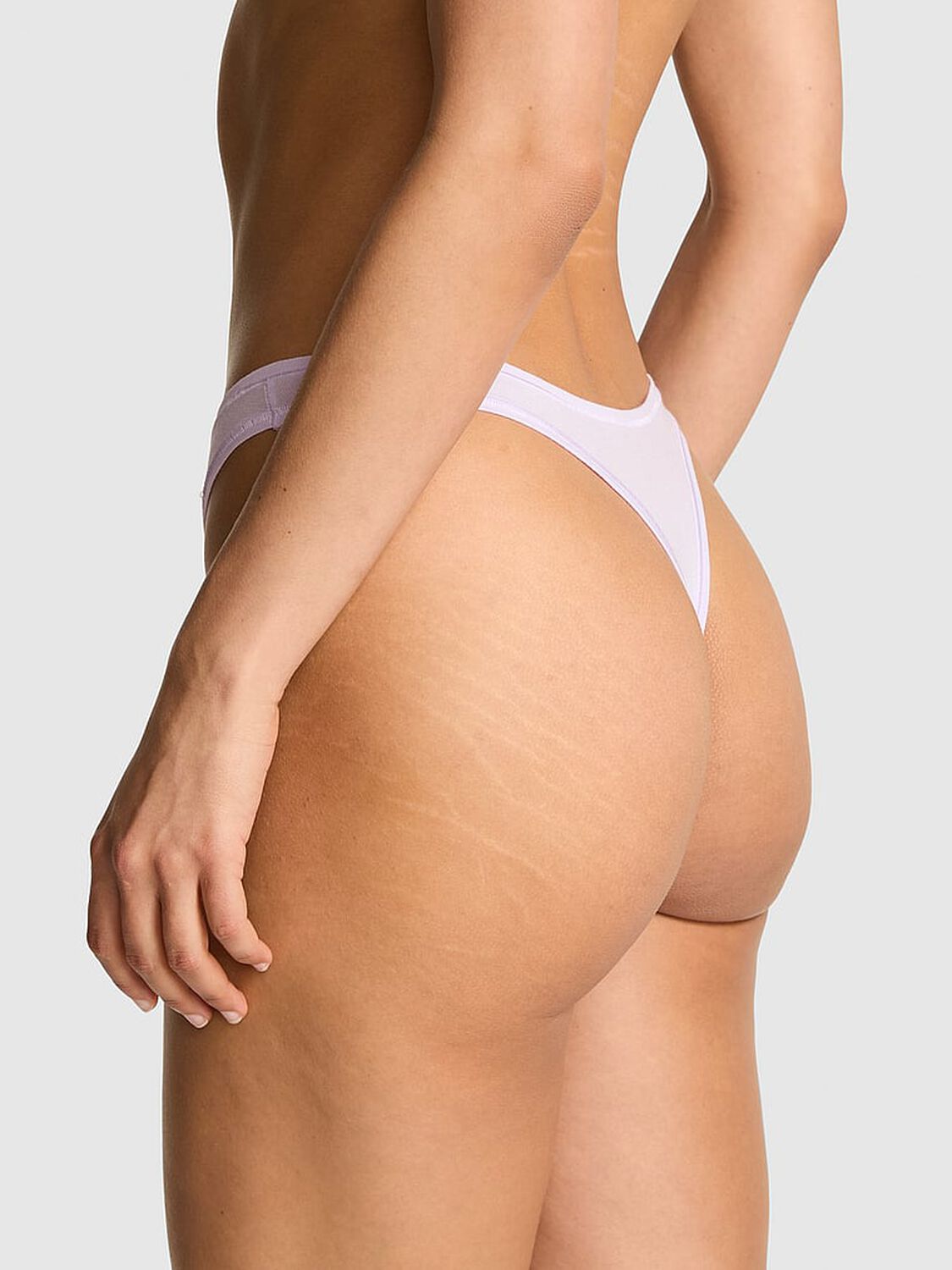 vs Pink Cotton High-Leg Thong Panty Purple Whisper 2 of 3 