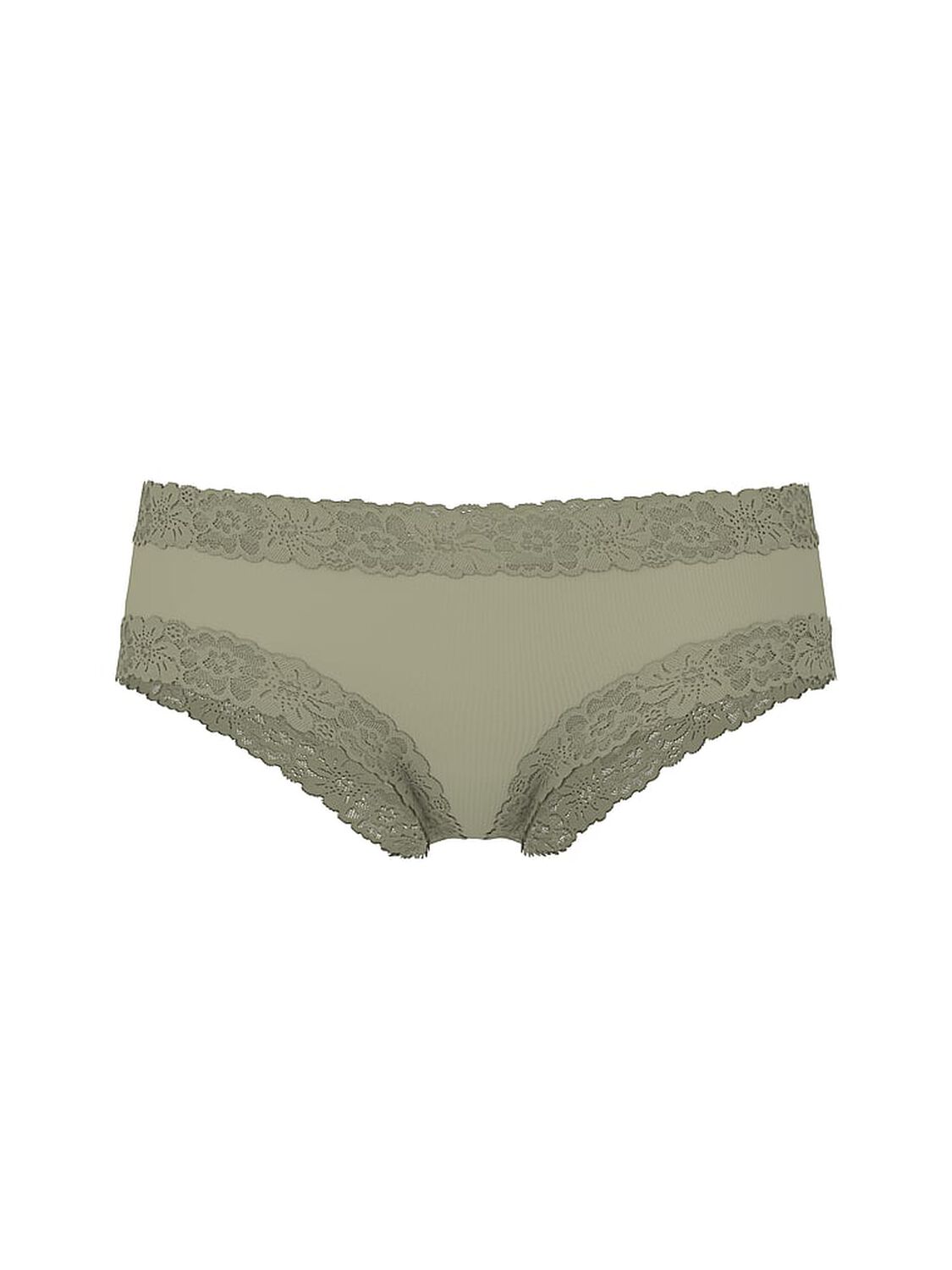 vs Pink PINK Wink&trade; Lace-Trim Cheeky Panty Slate Green 3 of 3 