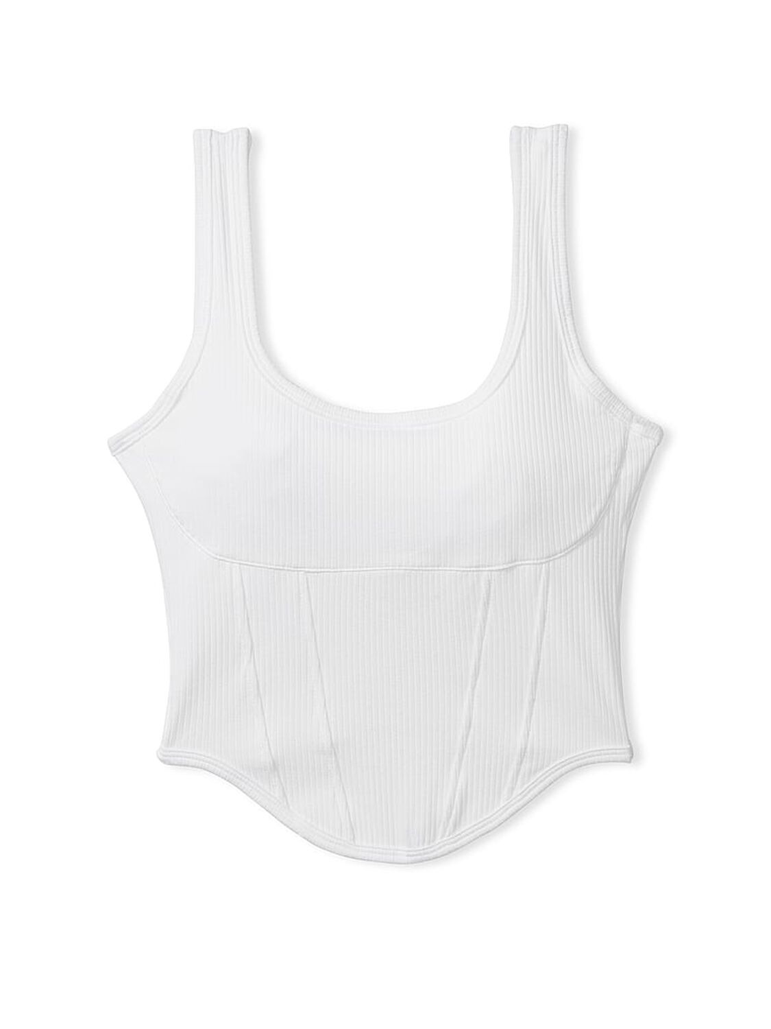 vs Pink Bralettes & Bra Tops The Cinched Corset Top Optic White 3 of 5 