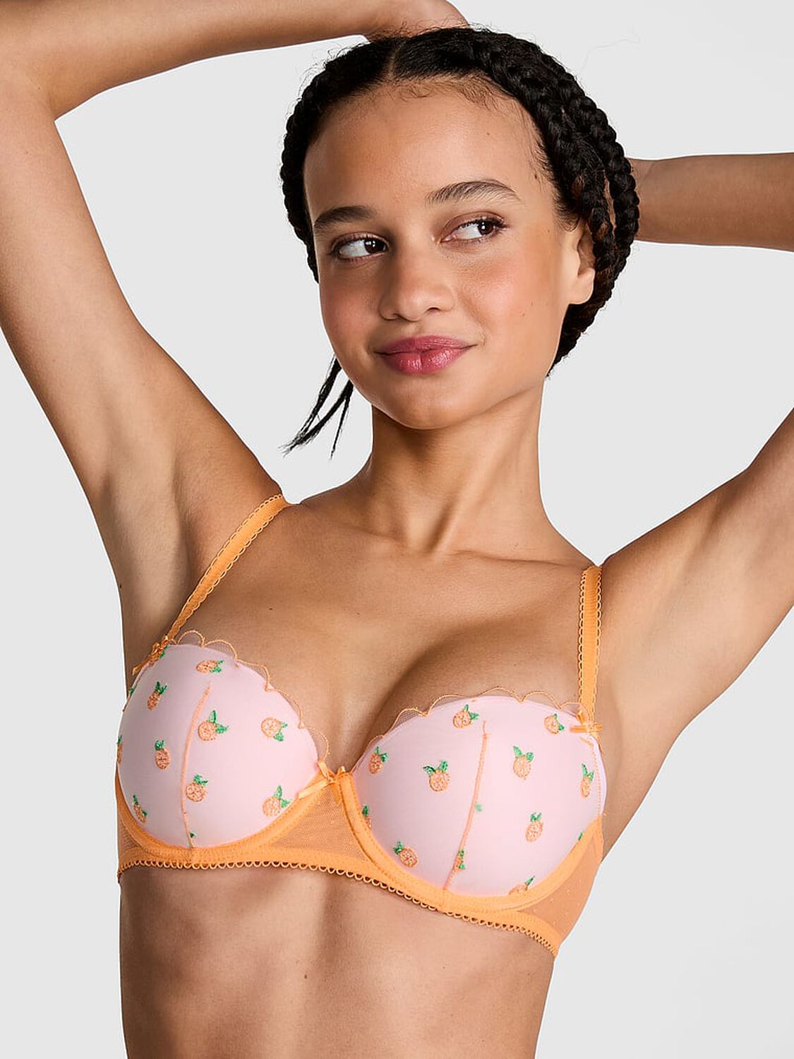 vs Pink Wink Lightly Lined Balconette Bra Vitamin C 1 of 2 