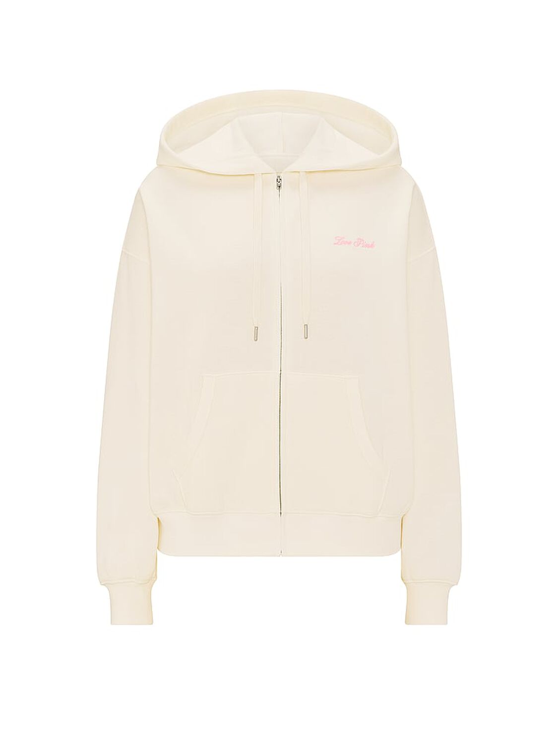 vs Pink Campus Fleece&trade; Full-Zip Hoodie Cozy White 3 of 3 