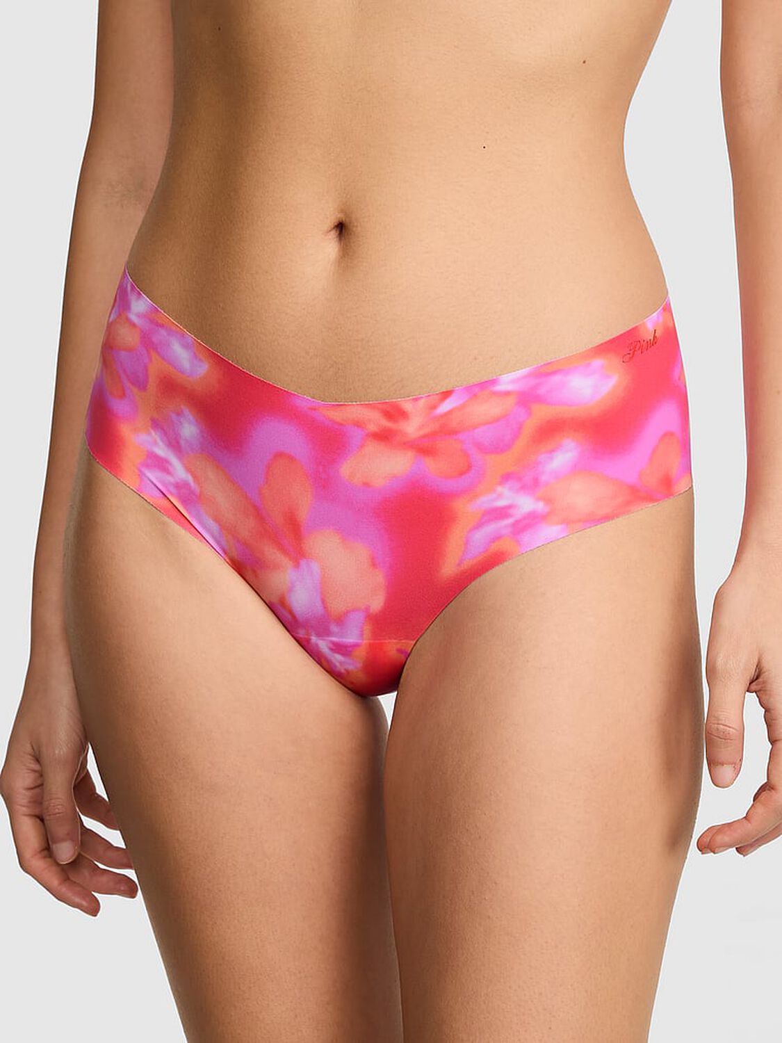 vs Pink No-Show Cheeky Panty Candy Pink Hibiscus Floral Print 1 of 3 