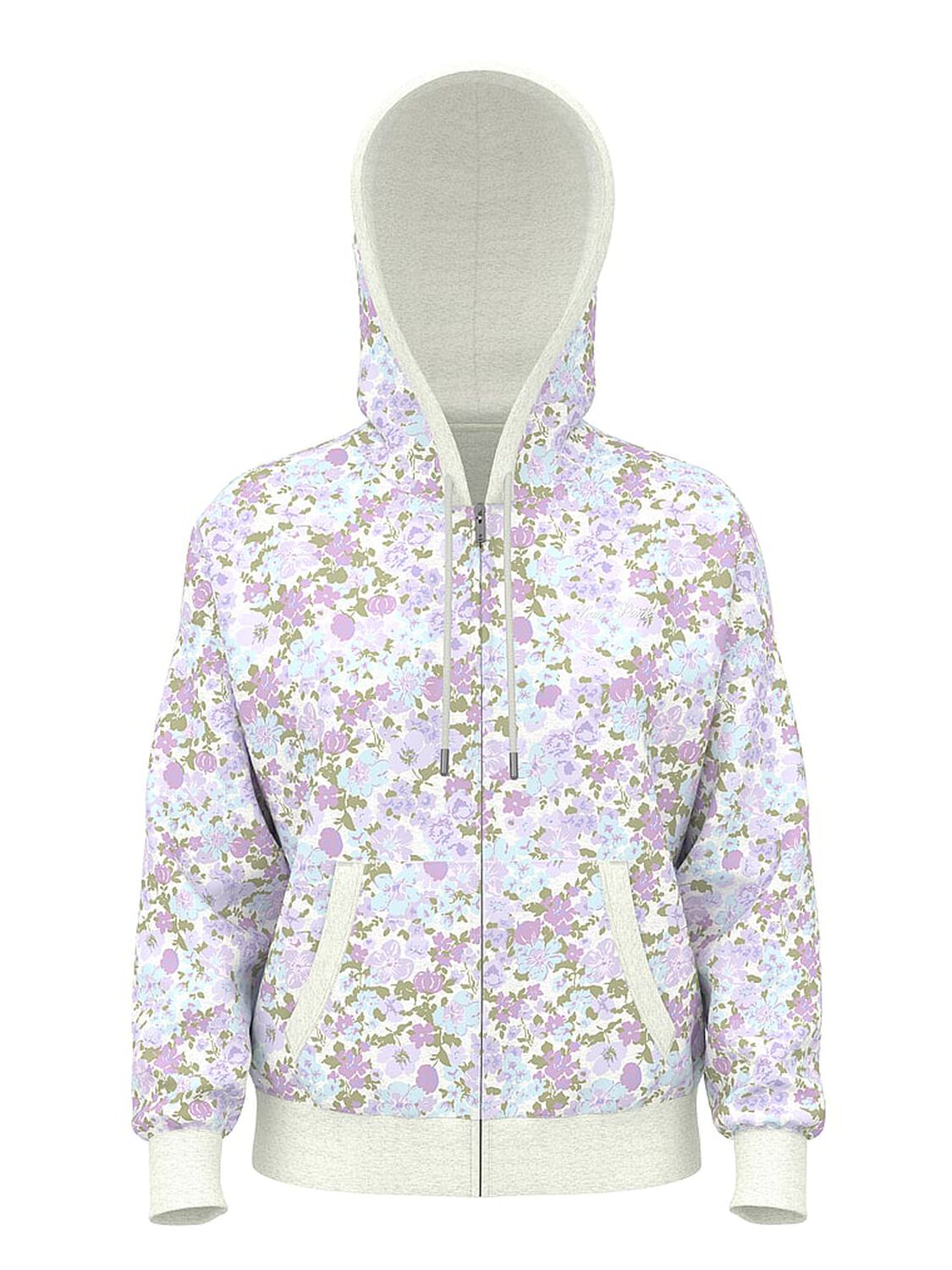 vs Pink Campus Fleece&trade; Full-Zip Hoodie Floral 3 of 4 