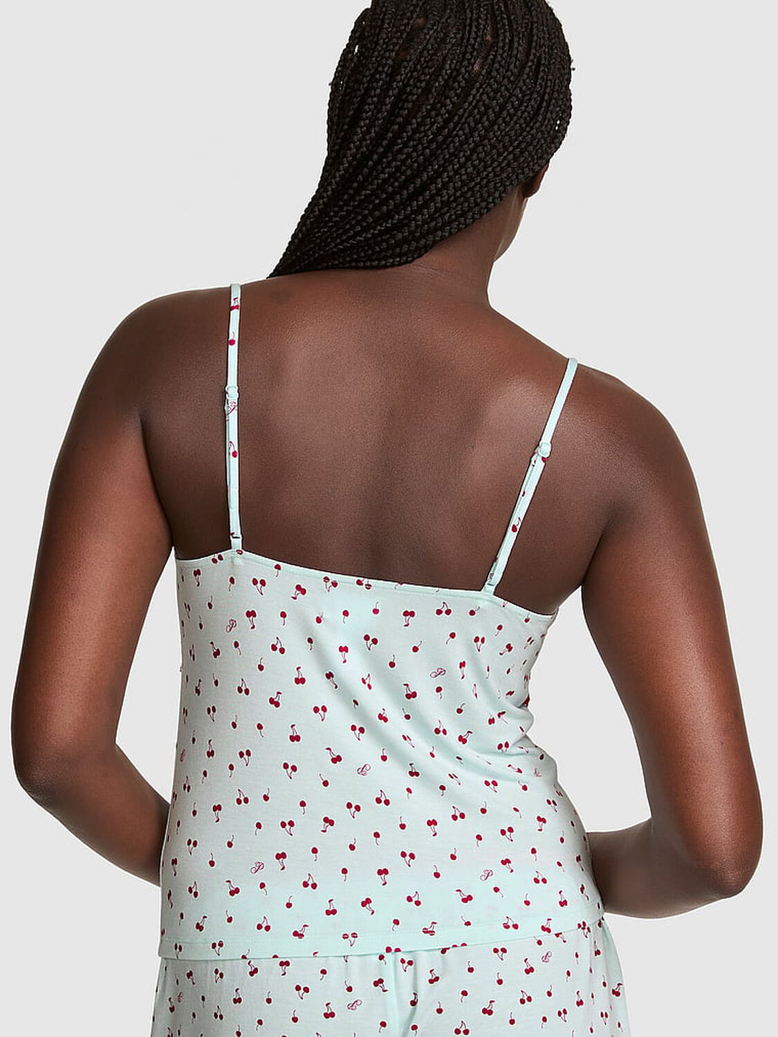 pink Pink 24/7 Lounge Modal Lace-Trim Cami Cherry Ditsy 2 of 3 