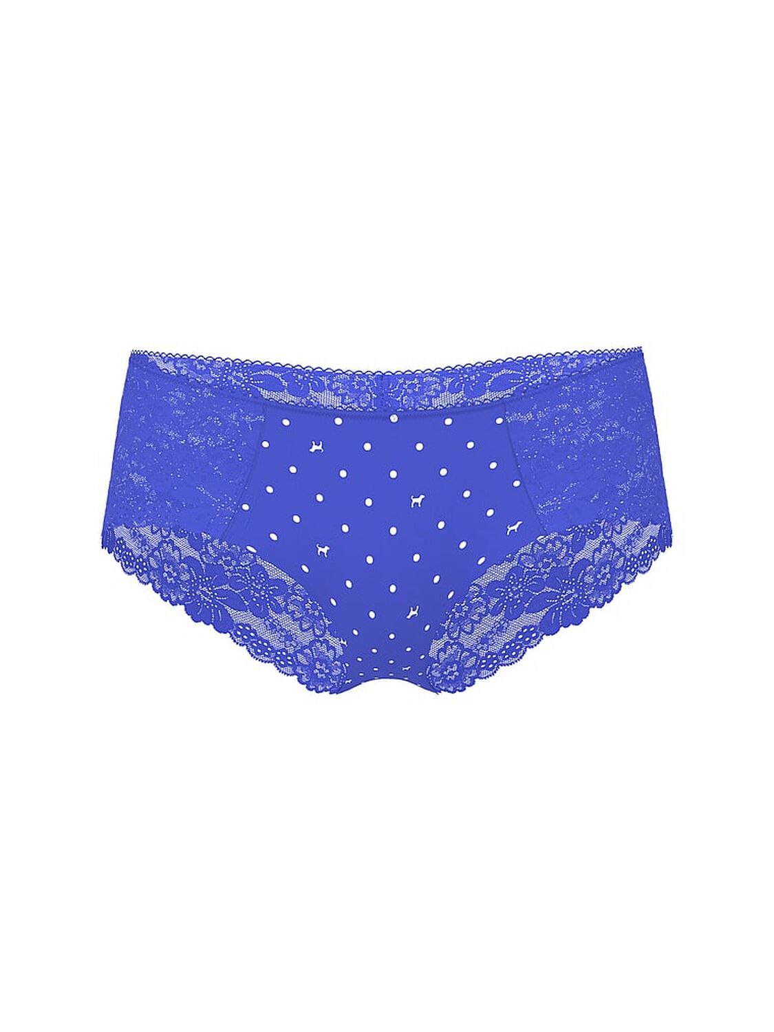 vs Pink No-Show Hiphugger Panty Ultramarine Blue Dot Dog Print 1 of 3 