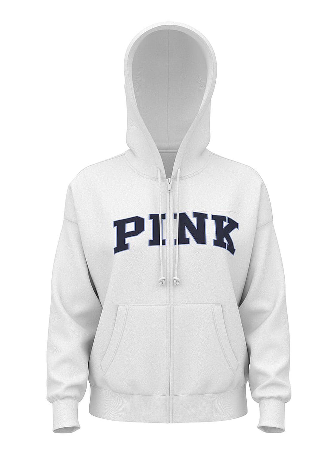 vs Pink Ivy Fleece Campus Full-Zip Hoodie Limited Edition Varsity Blue & White 3 of 4 