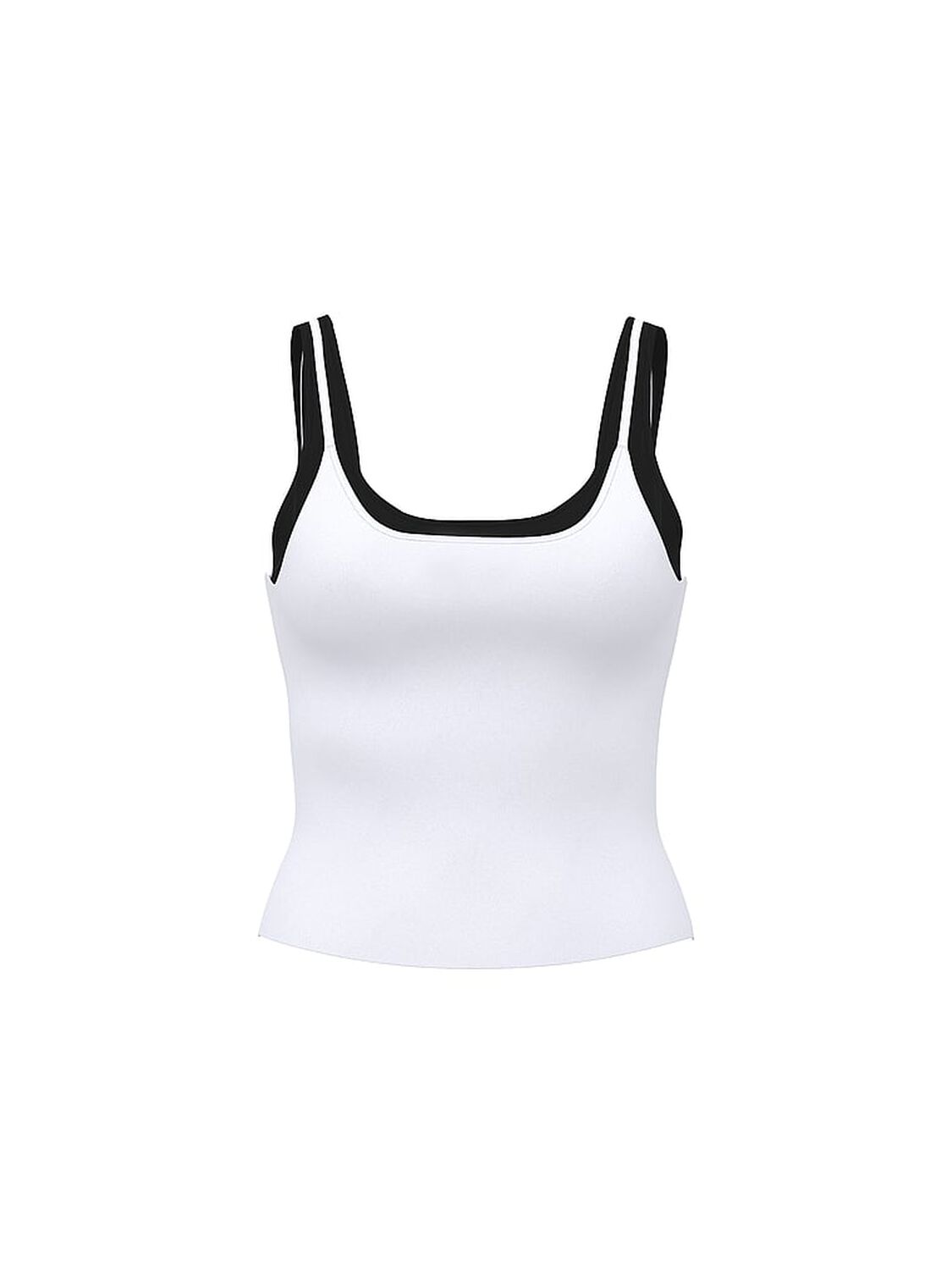 vs Pink All-Day Cotton&trade; Double Up Tank Vs White With Black Layer 3 of 3 