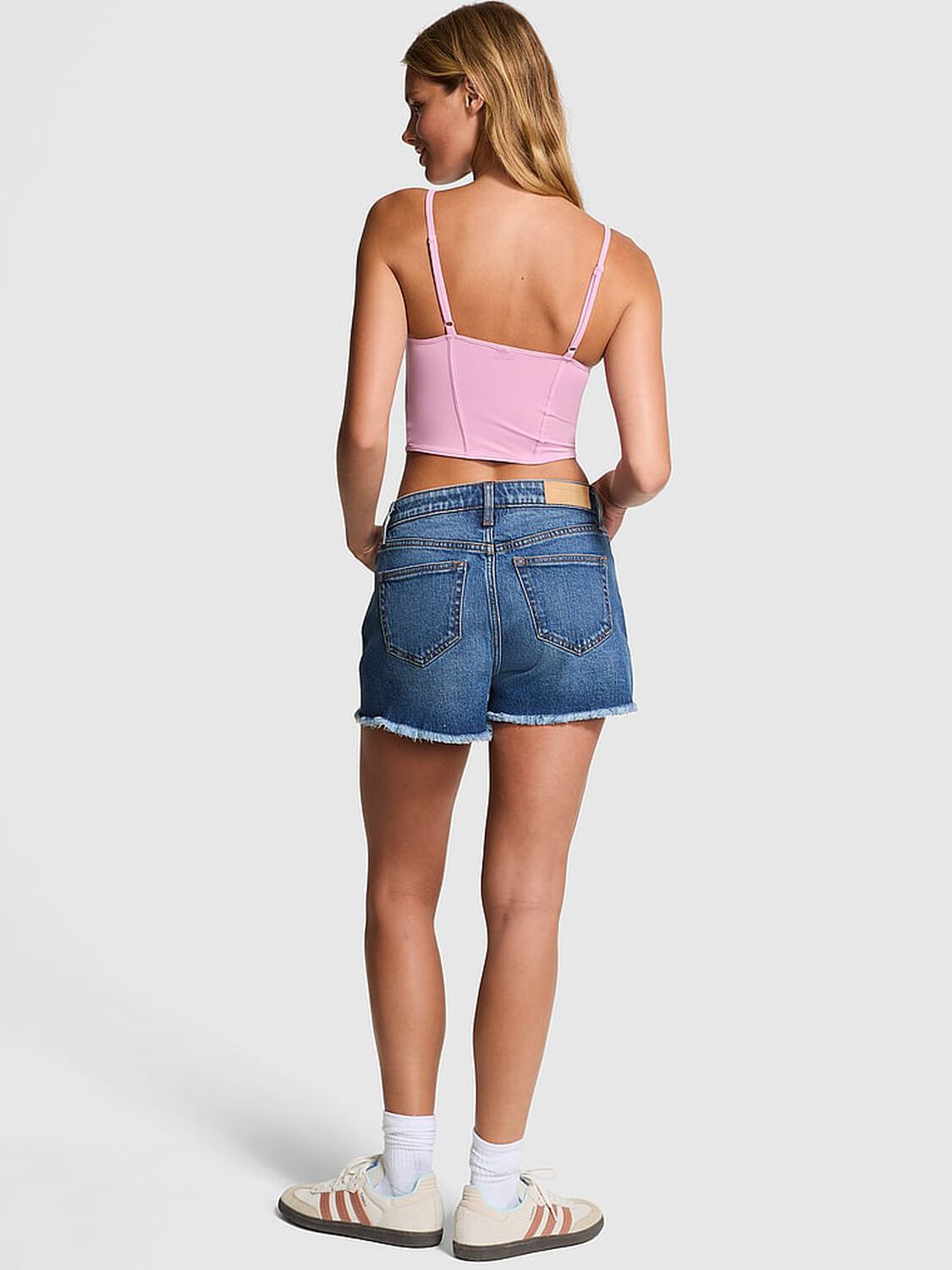 vs Pink Bralettes & Bra Tops The Cinched Micro Corset Top Moonstone Pink 2 of 4 