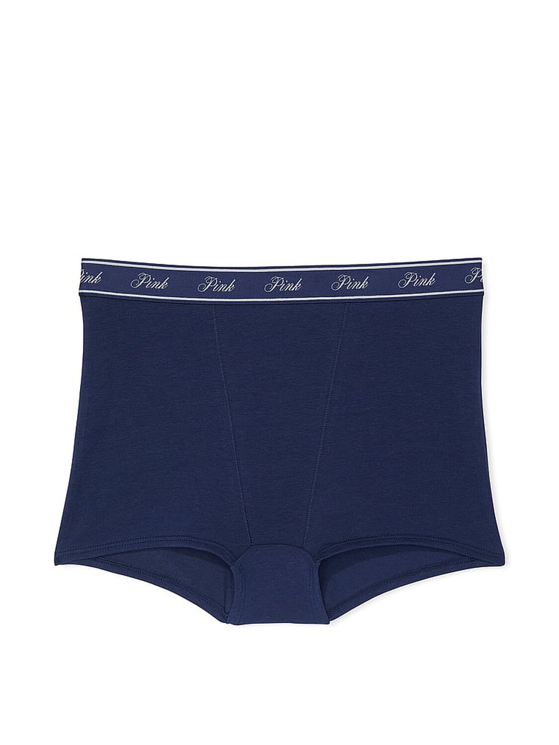 vs Pink Logo Cotton High-Waist Boyshort Panty Midnight Navy Pink Rink 3 of 3 