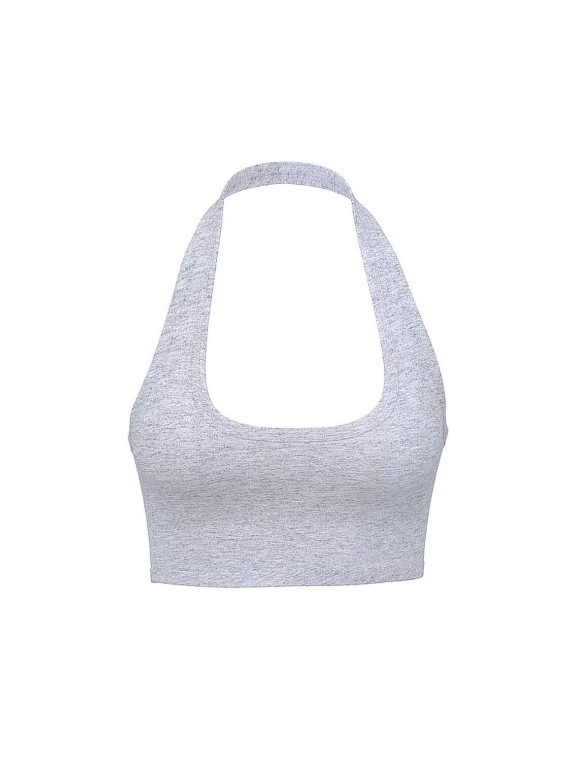 vs Pink All-Day Cotton Halter Sports Bra Medium Heather Grey 3 of 3 