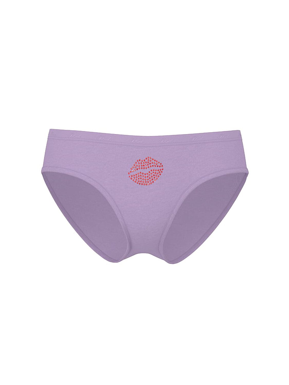 vs Pink Logo Cotton Hiphugger Panty Aster Lips Diamante Graphic 3 of 3 
