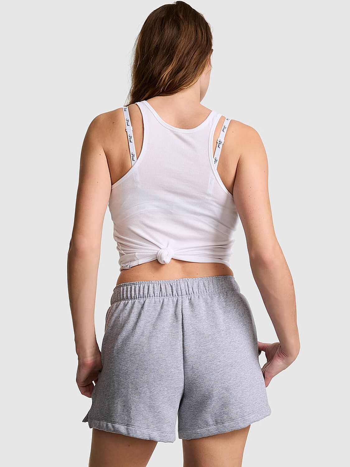 vs Pink Campus Fleece&trade; Roll-Down Shorts Medium Heather Grey Spring 2 of 3 