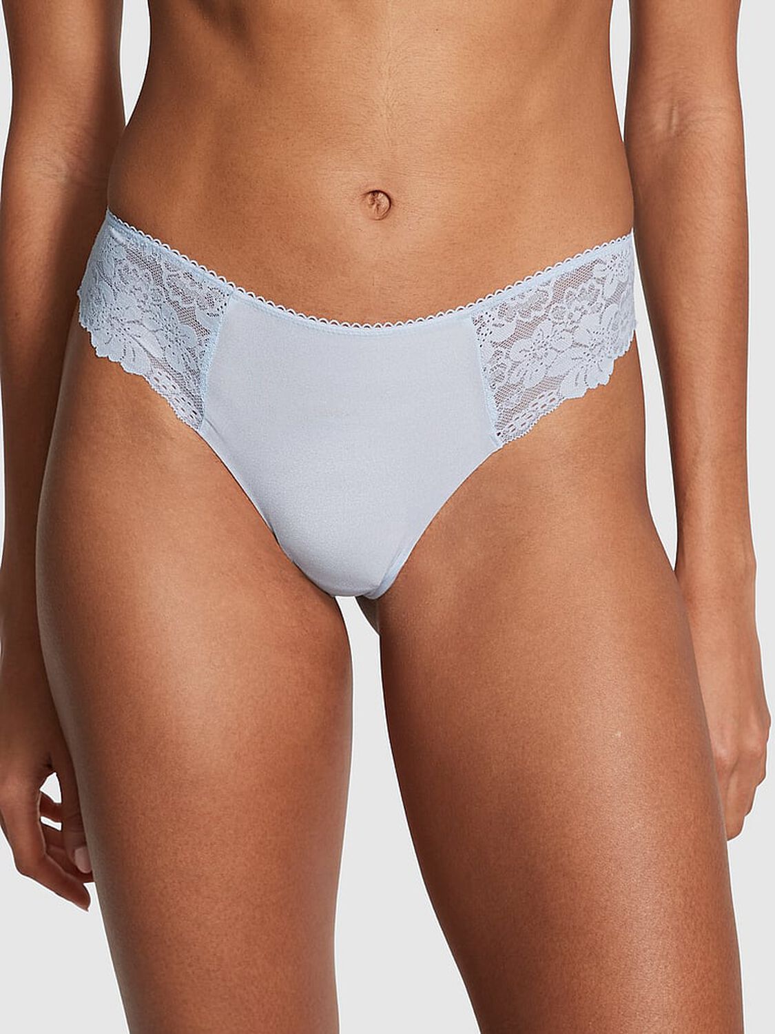 vs Pink No-Show Thong Panty Hydrangea Blue 1 of 3 