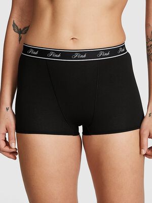 Logo Cotton High-Waist Boyshort Panty