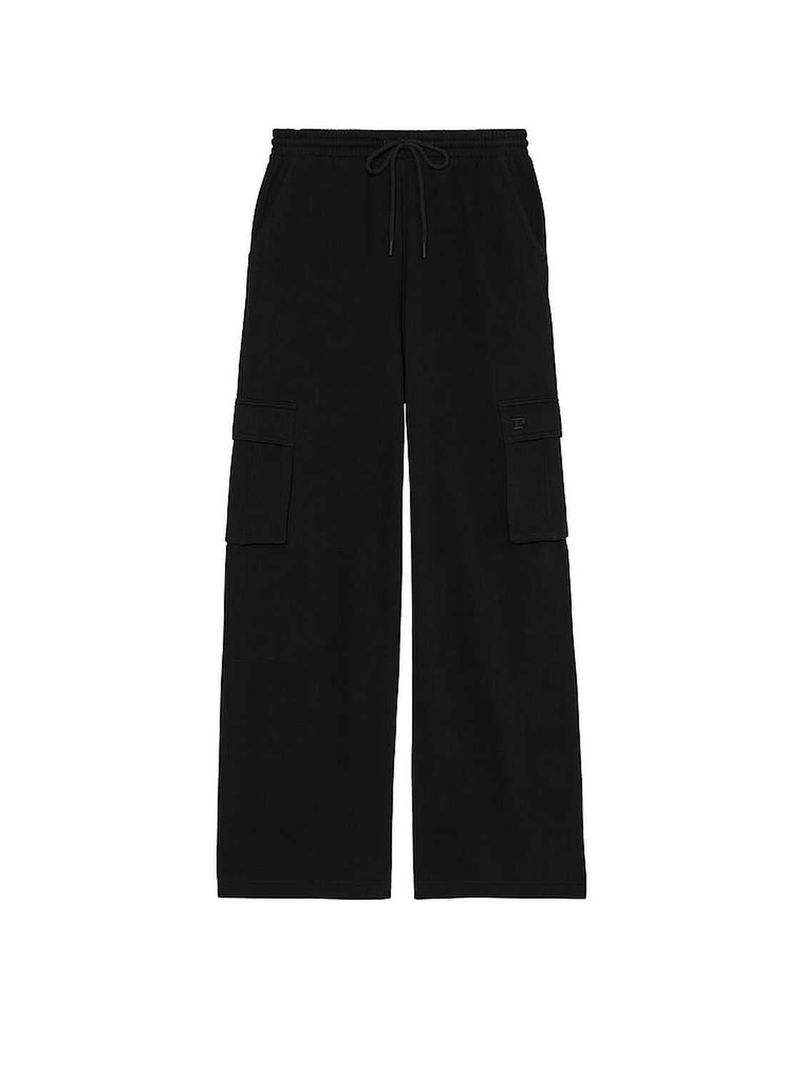 vs Pink Ivy Fleece Wide-Leg Cargo Sweatpants Pure Black 3 of 3 