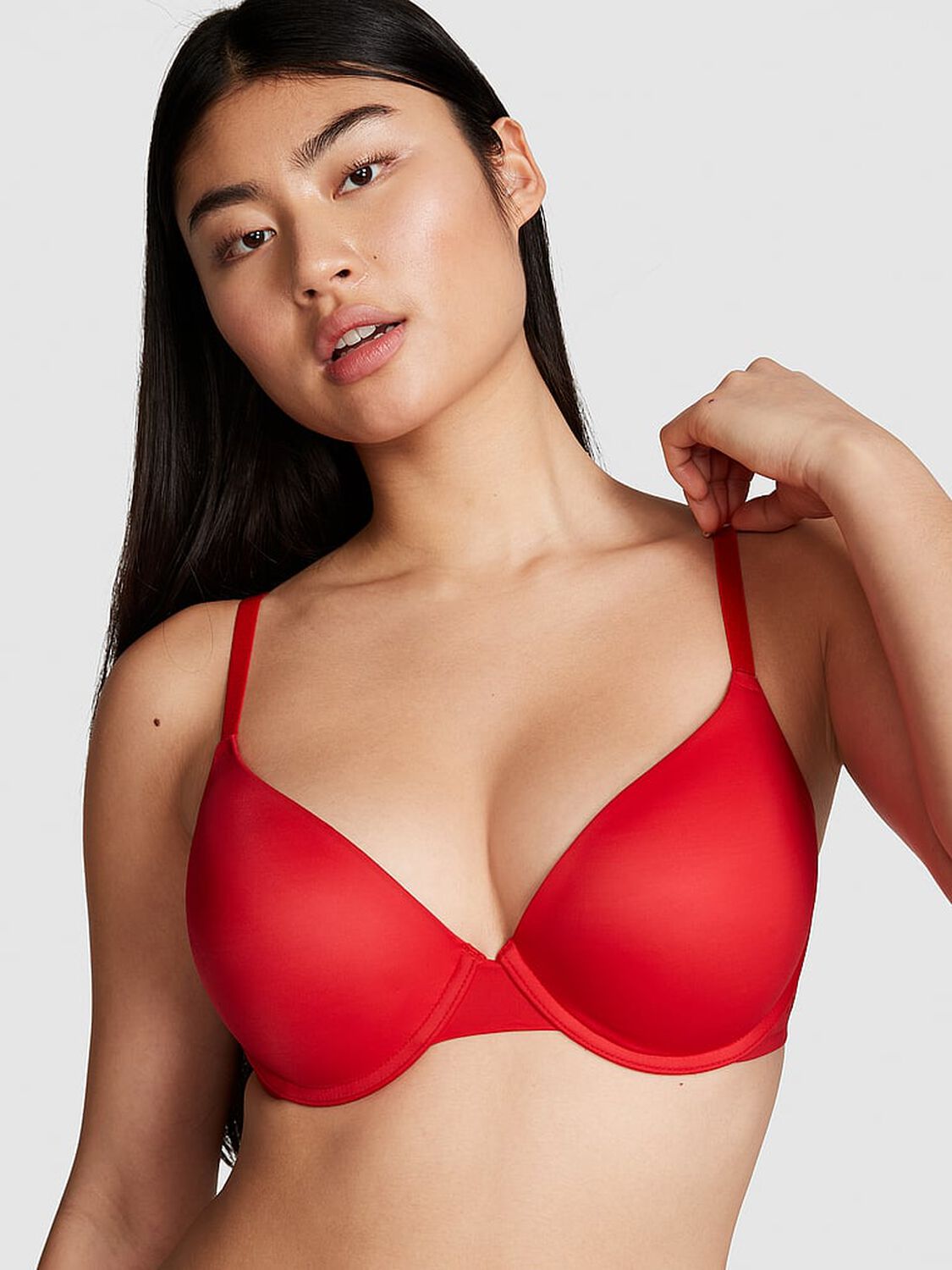 vs Pink Wear Everywhere Wear Everywhere Push-Up Bra Red Pepper 1 of 3 