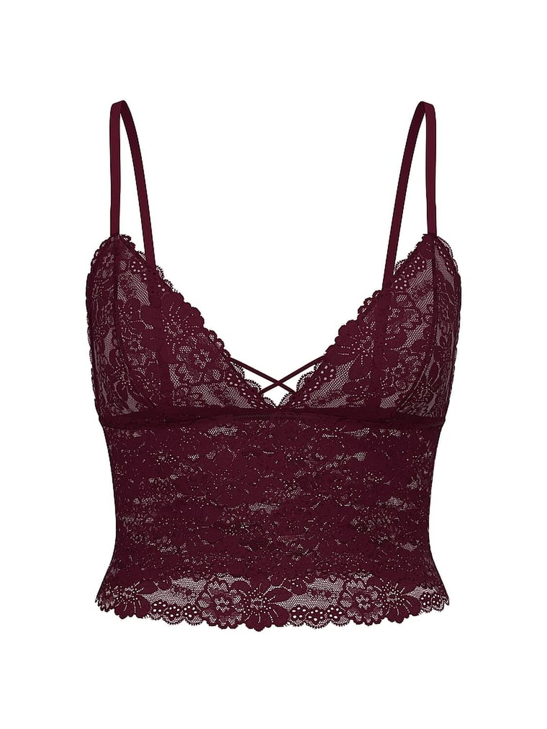 vs Pink Bralettes & Bra Tops Wink Lace Unlined Longline Bralette Wild Rose 3 of 3 