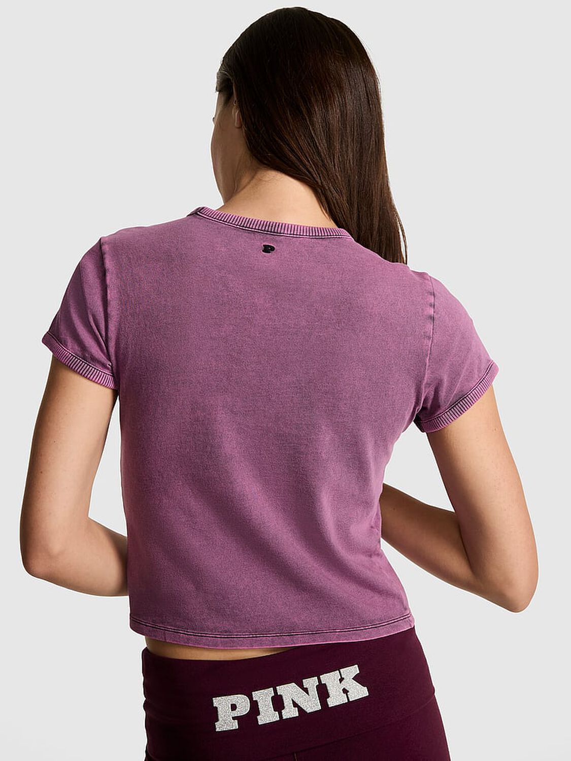 vs Pink Retro Cotton Tee Pure Black Pink Wash Band 2 of 3 