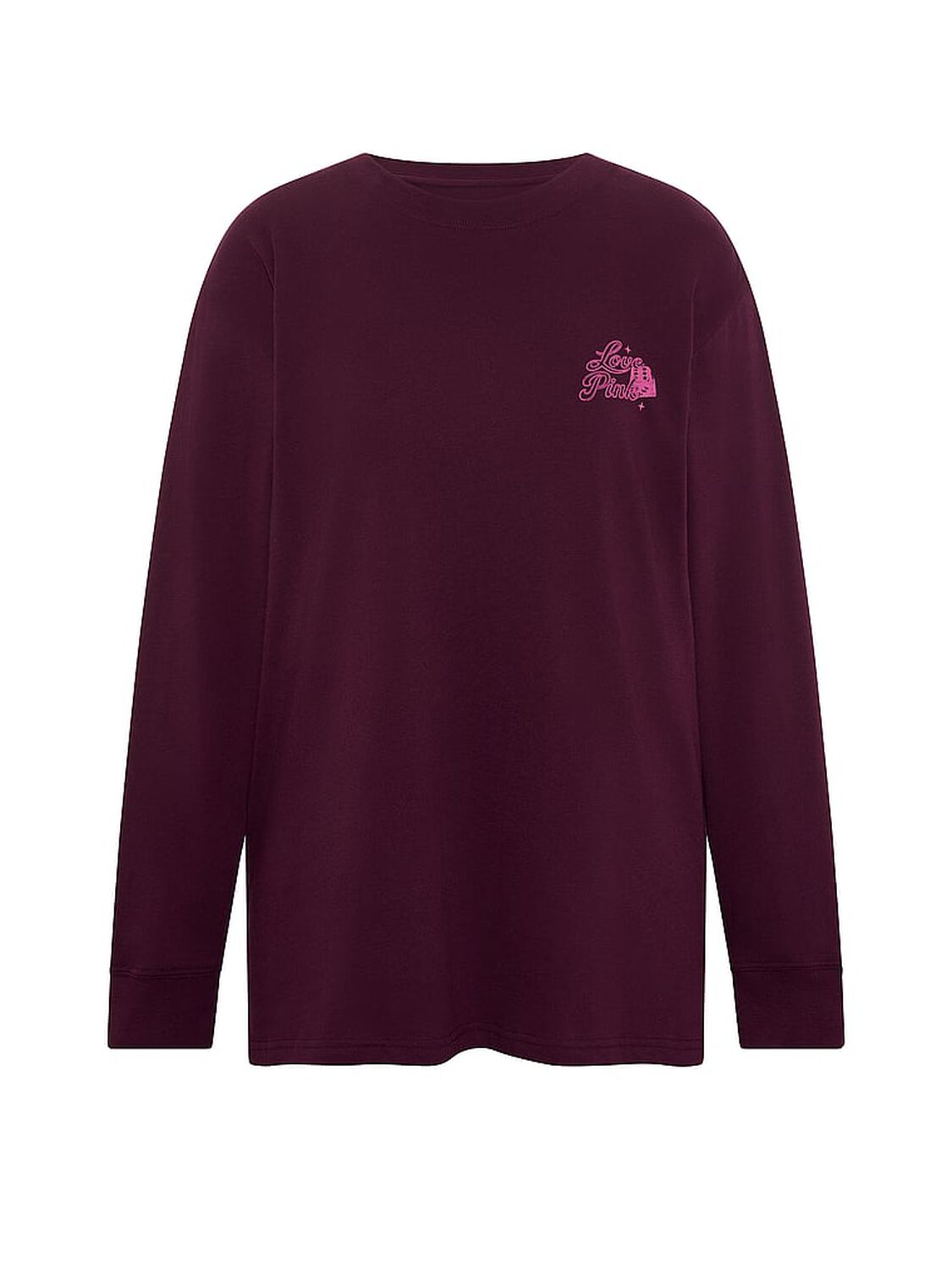 pink Pink Campus Cotton&trade; Long-Sleeve Tee Wild Rose 3 of 3 