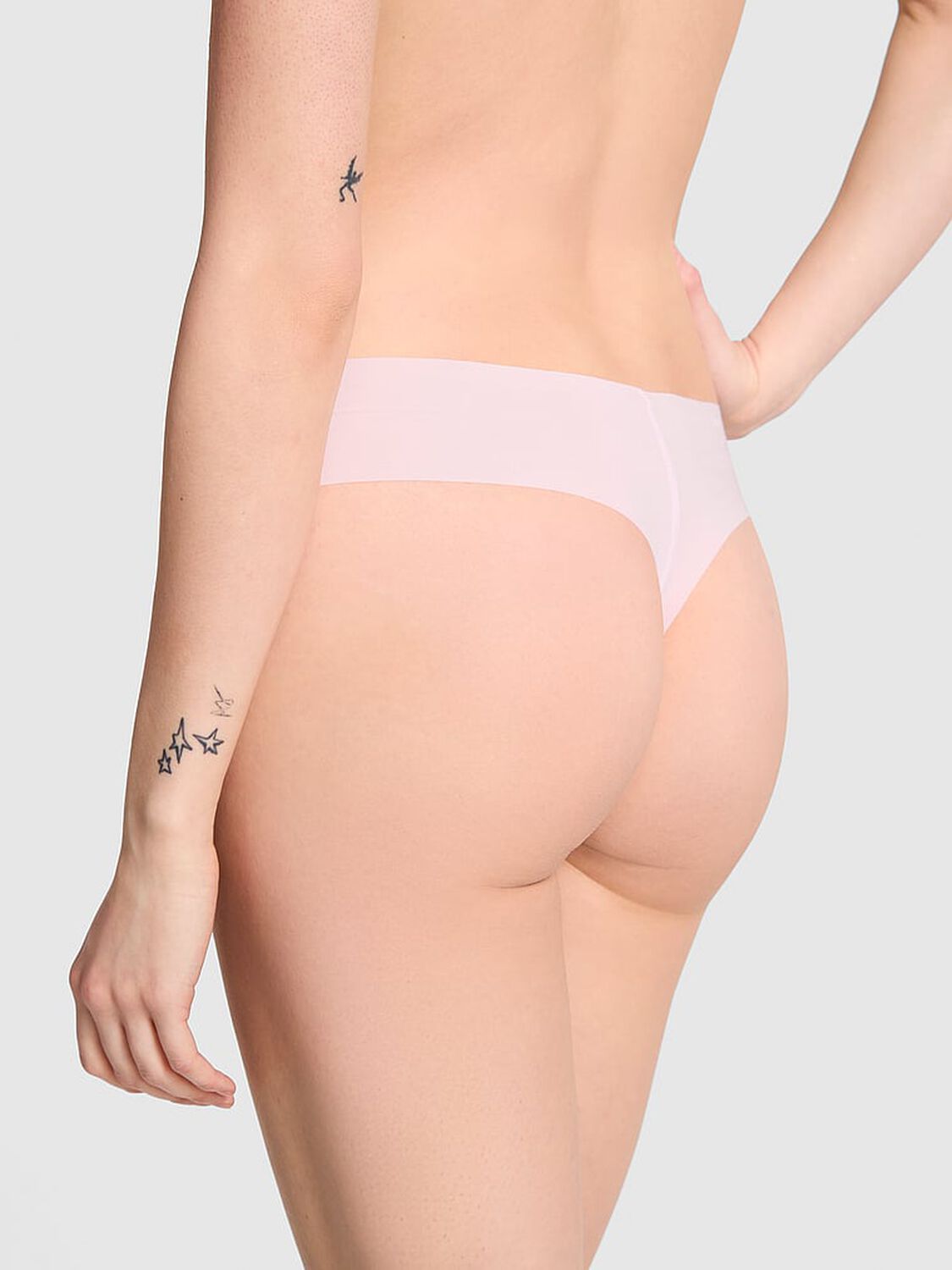 vs Pink No-Show Thong Panty Pink Tulip 2 of 3 