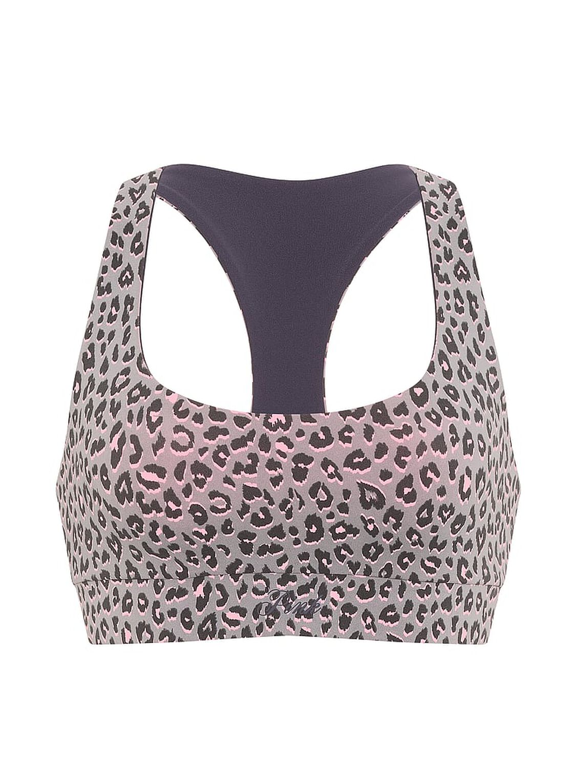 vs Pink PINK Relay&trade; Reversible Racerback Sports Bra Twilight Grey Leopard 3 of 4 