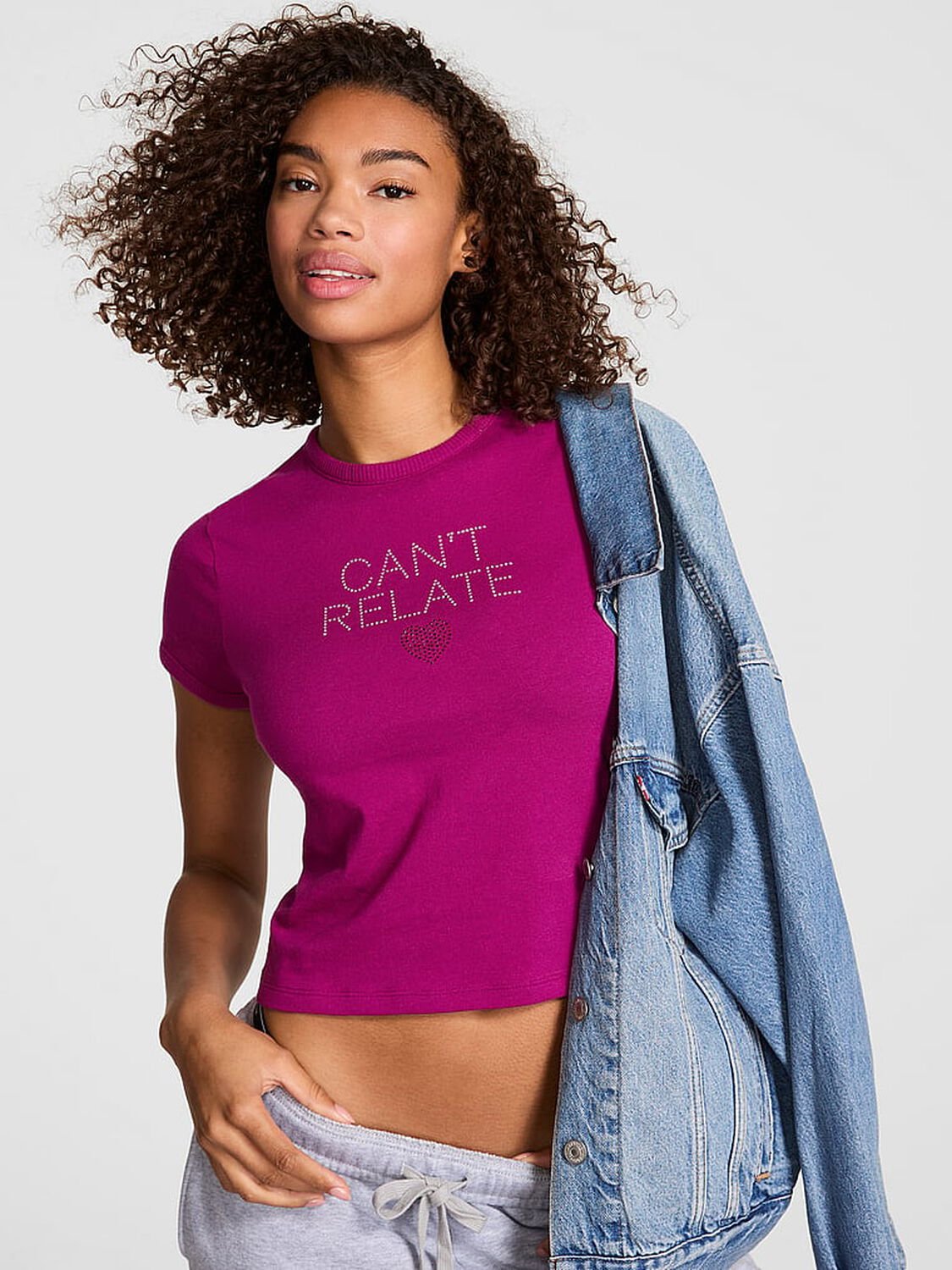vs Pink Retro Cotton Tee Magenta Rose Vday 1 of 3 