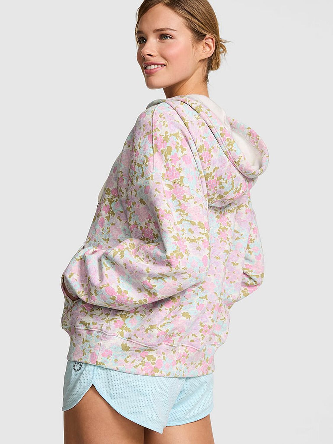 vs Pink Campus Fleece&trade; Full-Zip Hoodie Floral 2 of 4 