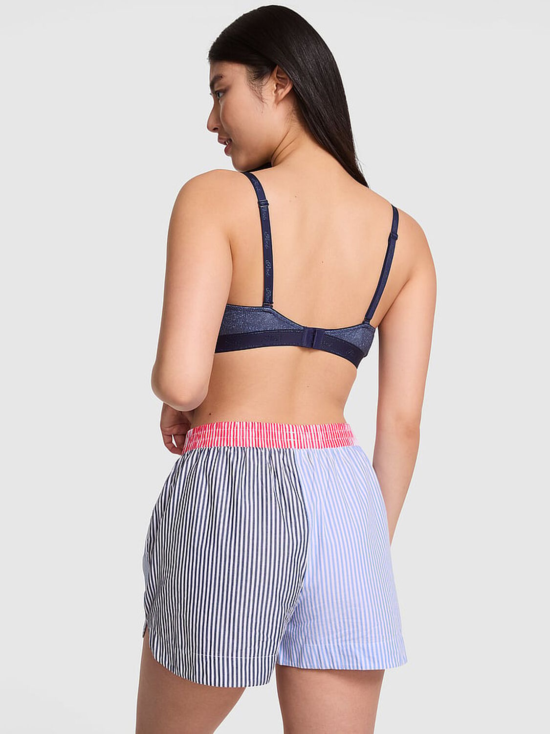 vs Pink Boyfriend Boxer Pajama Shorts Stripe 2 of 3 