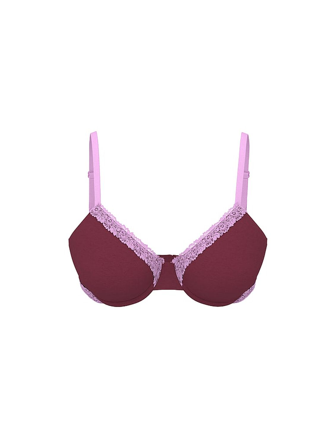 vs Pink Wear Everywhere Wear Everywhere Push-Up Bra Heather Burgundy 3 of 3 