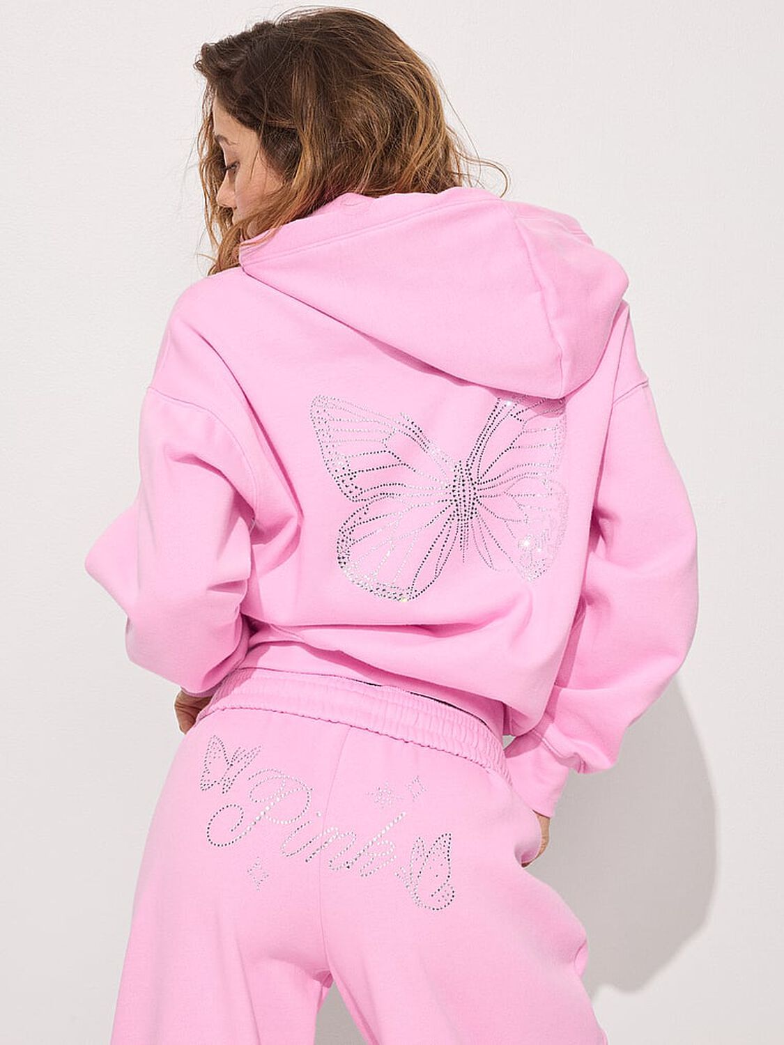 vs Pink Campus Fleece&trade; Full-Zip Hoodie Pink Lollipop Shine 4 of 4 