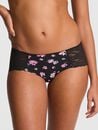 No-Show Hiphugger Panty, Black Floral Print, swatch