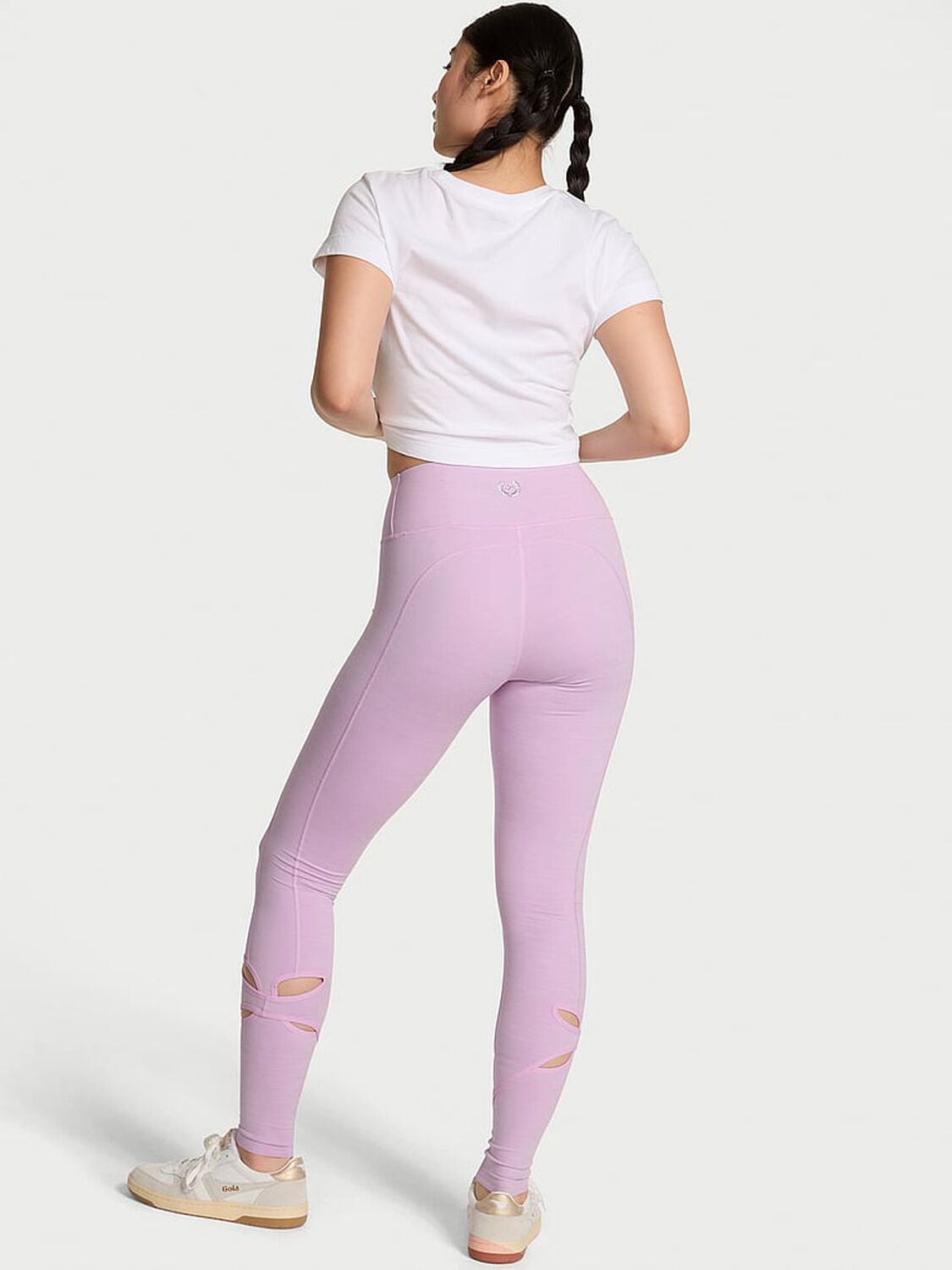 vs Pink Relay Cut-Out Leggings Hushed Lilac Marl 2 of 3 