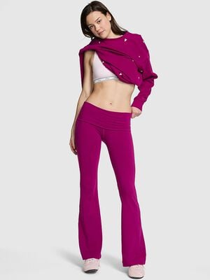 All-Day Cotton Foldover Flare Leggings